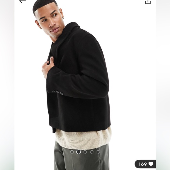 NWT ASOS wool look jacket - Picture 3 of 8